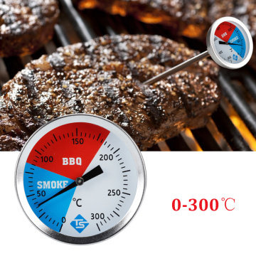 Grill Thermometer Smoker Kitchen Bakeware Stainless Steel BBQ Temperature Gauge for Household Kitchen Convenient Part