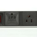 19in 1U 15A 6/7 Unit US PDU Network Cabinet Rack Standard American Socket Outlet Switch SPD Modular Power Strip Distribution