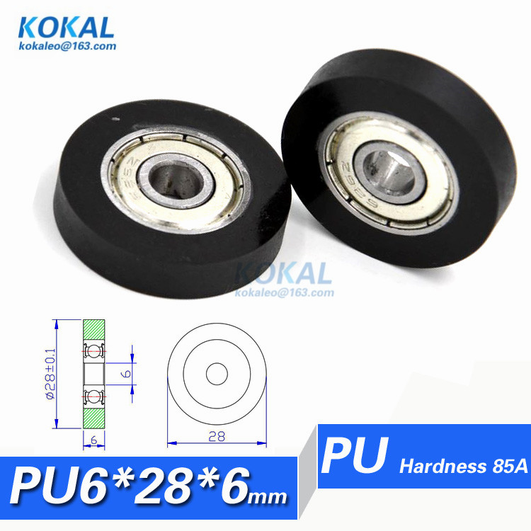 [PU0628-6]Free shipping 10PCS polyurethane PU 626RS bearing glass door RUBBER wheel roller pulley window TPU bearing