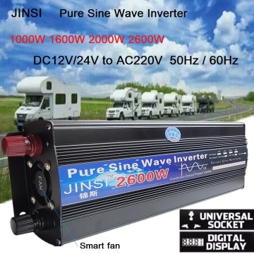 Pure Sine Wave Inverter 12V/24V 220V 1000w 2000w 2600W Voltage transformer Power Inverter DC12V to AC 220V Converter LED Display