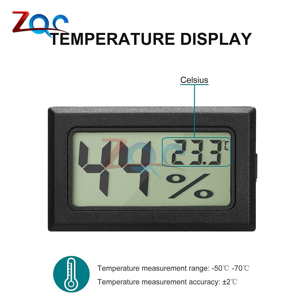 Mini LCD Digital Thermometer Hygrometer Temperature Indoor Convenient Temperature Sensor Humidity Meter Gauge Instruments Cable