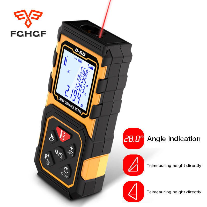 FGHGF Digital 60M 80M 100M Handheld Rangefinder Laser Distance Meter Range Finder Tape Measure Tester Diastimeter Tool