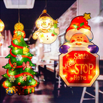 Christmas Light LED Suction Cup Window Hanging Lights Atmosphere Scene Decor Festive Decorative Color Lamp