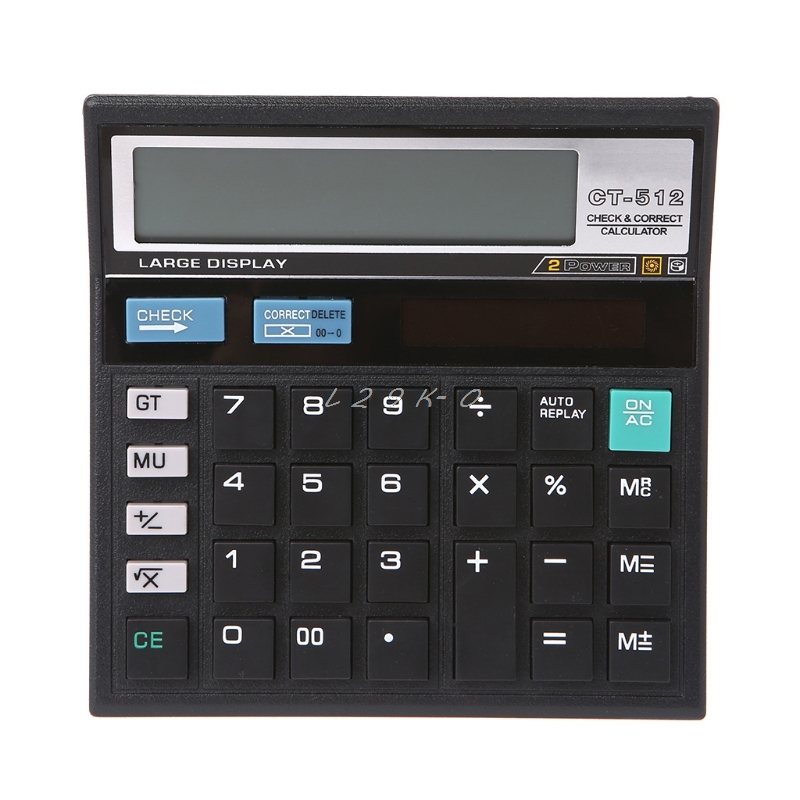 12-Digit Display Scientific Calculator Solar Battery Dual Power Large Display Office Desktop Calculator