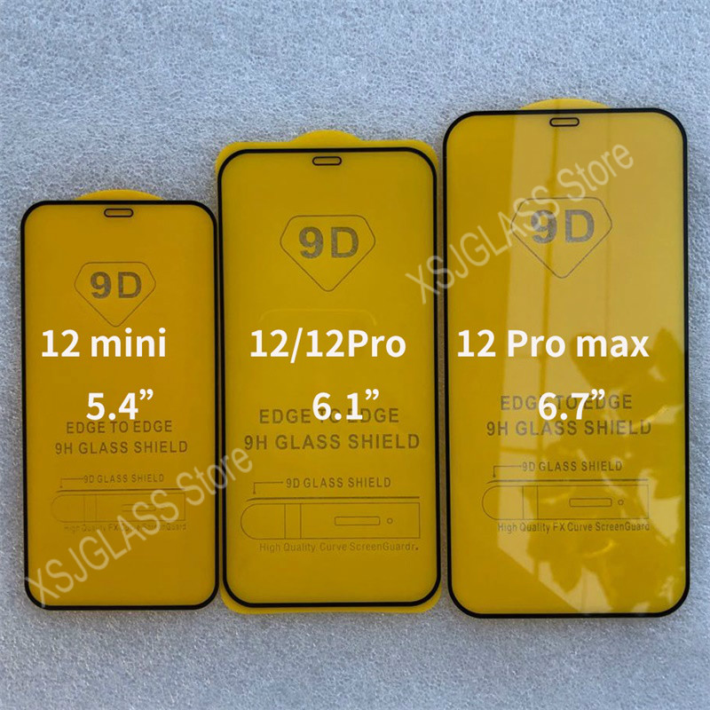 9D Tempered Glass For iPhone 11 12 Mini Pro Max Screen Protector For iPhone X Xr Xs Max 6 6S 6P 7 8 Plus SE2020 Full Cover Glass