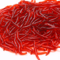50 pieces / lot Soft Systems Modeling Earthworms Red Worms Artificial Fishing Tackle Bait Realistic Fish Bait With a Smell