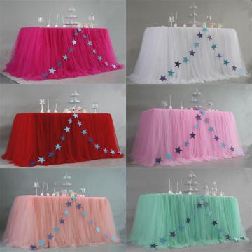 Puffy gauze table skirt for Table Cloth Party Wedding Birthday Party Baby Shower Banquet Decoration Table Skirting