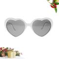 Peach Heart Special Effects Glasses Interesting Eyewear Light Diffraction Glasses Funny Eyeglasses for Bar Night Club (White)