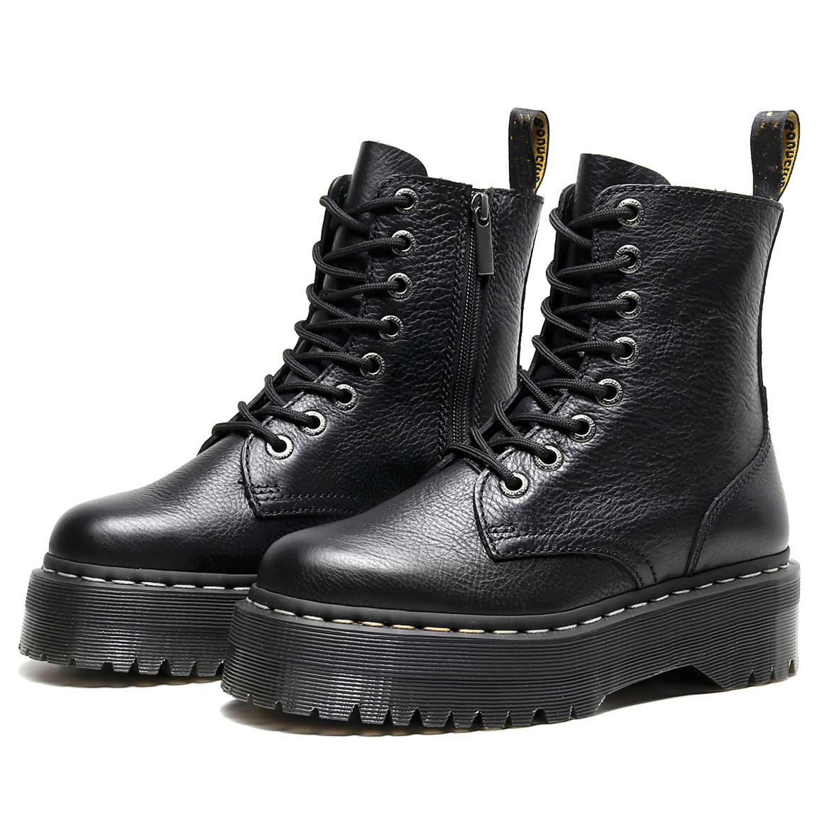 Martens Size34-44 Chunky Boots Motorcycle Boots for Women Autumn 2020 Fashion Round Toe Combat Boots Ladies Shoes