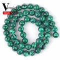 Synthesis Green Malachite Stone Beads For Needlework Jewelry Making Round Spacer Beads 4 6 8 10 12MM Diy Bracelet Necklace 15"
