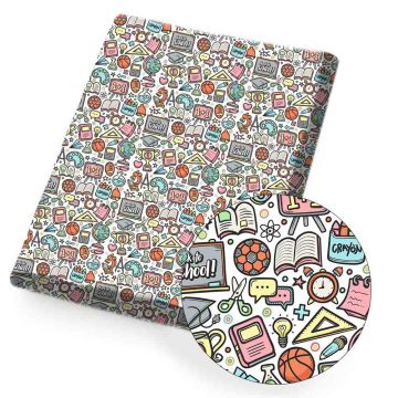 Polyester Cotton Fabric Sheet Back To School Printed Cloth Fabrics Cartoon For DIY Craft Dress Home Textile Sewing 45*145cm/pc