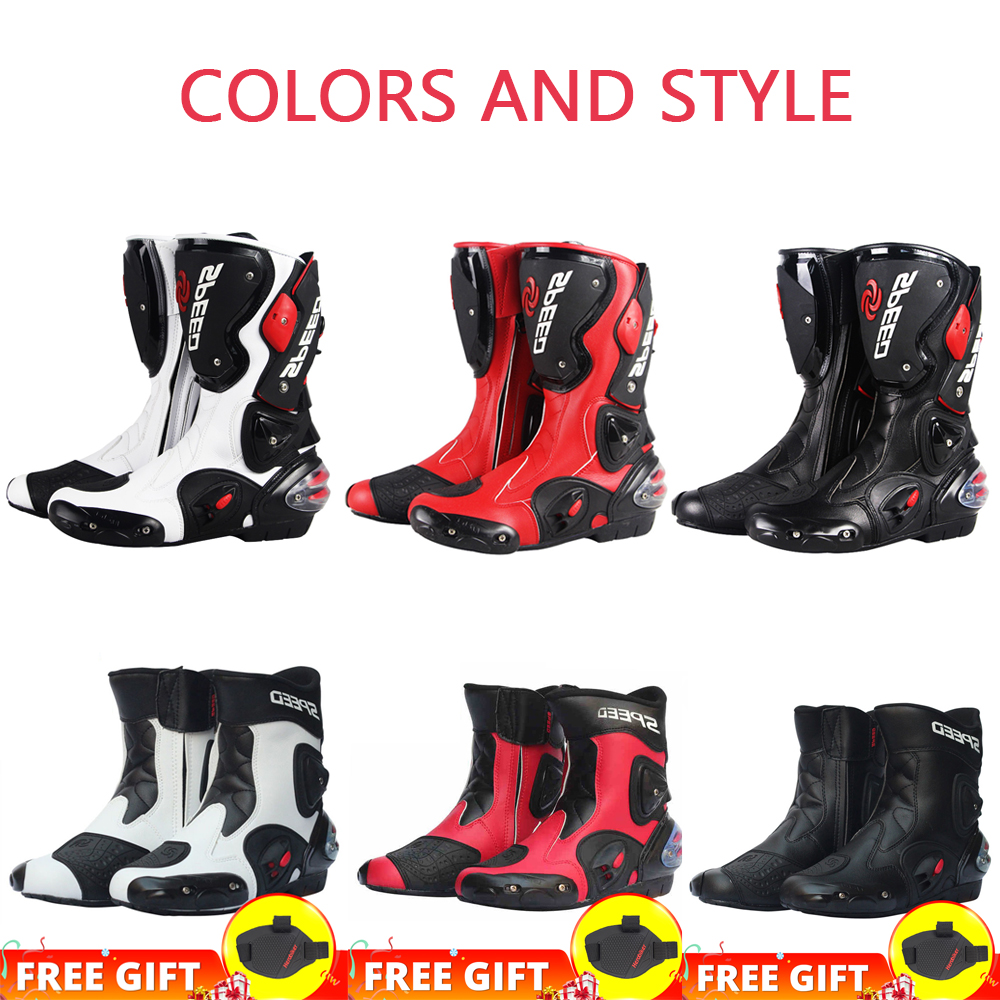 PRO-BIKER SPEED BIKERS Motorcycle Boots Men Moto Racing Motocross Off-Road Motorbike Motorcycle Shoes Botas Moto Riding Boots