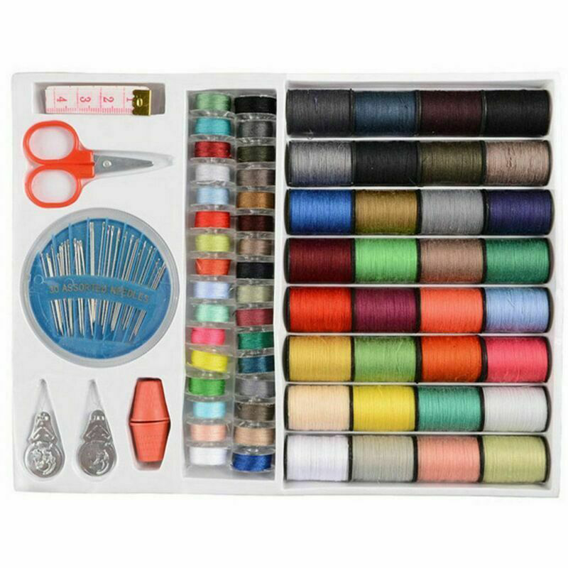 Spot 64 Rolls Sewing Machine Line Thread Spool Set Bobbin Cotton Reel Needle Tape Kit for Home Best Price