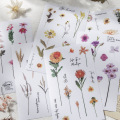 3 Sheets Floral Plants Adhesive Stationery Sticker Diy Album Scrapbooking Diary Planner Journal Sticker Decorative Label