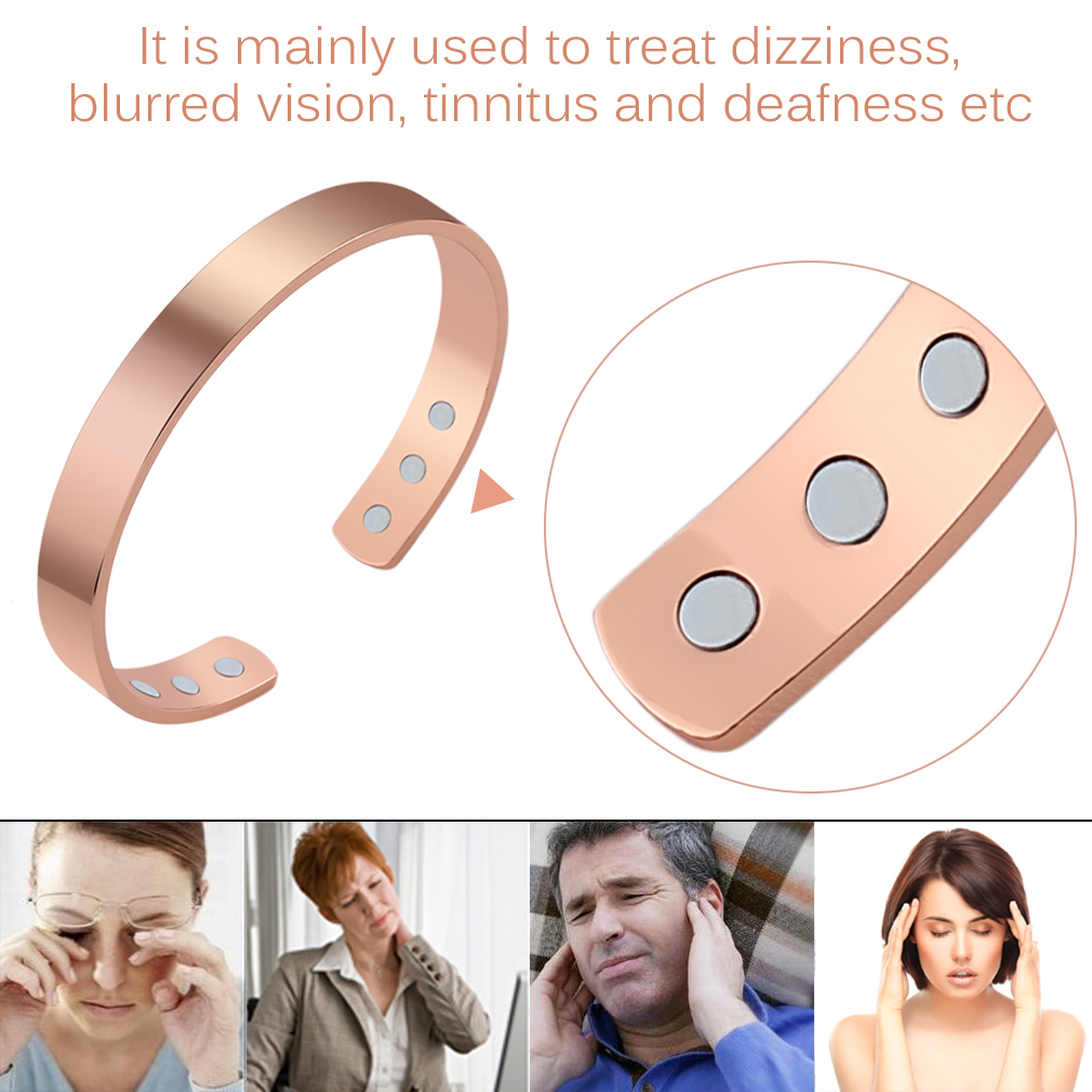 Pure Copper Energy Magnetic bangle Healthcare Bracelets fashion Bangle Jewelry Fitness Balance Rose Gold Color for Men women