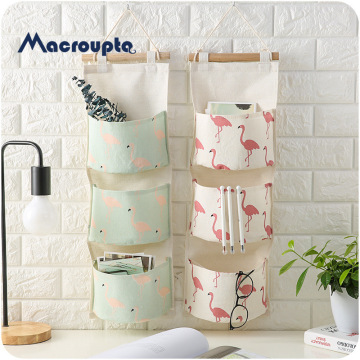 Waterproof Hanging Organizers Wardrobe Closet Organizer Storage Bag For Toy Cosmetic Sundries Cotton Line Wall Pouch Storage Box
