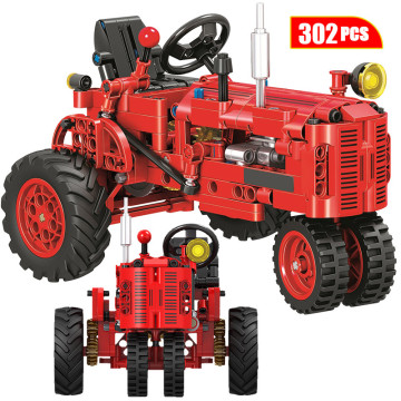 City Classic Old Tractor Car Building Block For High-tech DIY Walking Tractor Truck Brick Educational Toys for Children