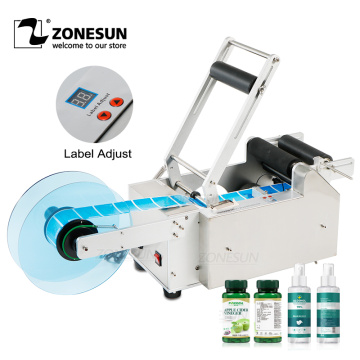 ZONESUN LT-50 Semi-automatic Round Bottle Labeling Machine Manual Labeling Sticker Machine Plastic Label Dispenser Machine