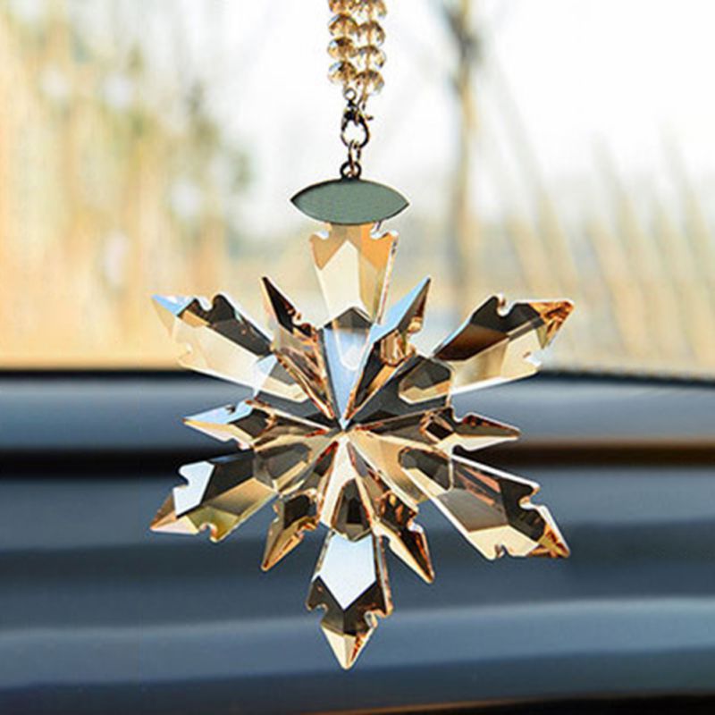 Crystal Snowflake Chandelier Hanging Suncatcher Crystal Christmas Ornaments Home Car Decoration car accessories