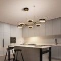 LED Chandelier Black Or Gold Living Dining Room Modern Nordic Simple Pendant Lamp Coffee Shop Bar Restaurant Long Hanging Light