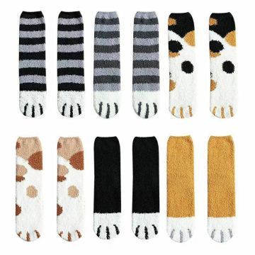Casual Women Sock Fluffy Warm Slipper Socks Winter Fall Fuzzy Cute Girl Cat Paw Home Sleeping Animal Socks Hosiery 2019 Hot Sell