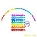 Bescon 49pcs Rainbow Gem Mini Polyhedral Dice Set in Long Tube, Rainbow Dungeons and Dragons RPG Dice 7X7pcs, Mini Gem Dice Set