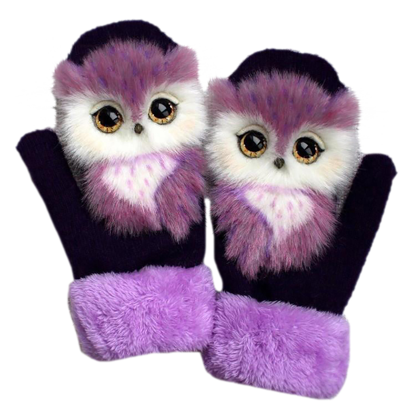 Womens Mens Winter Knitted Gloves Kawaii Gloves For Hand Arthritis Cute 3D Cartoon Animal Thermal Mittens D10