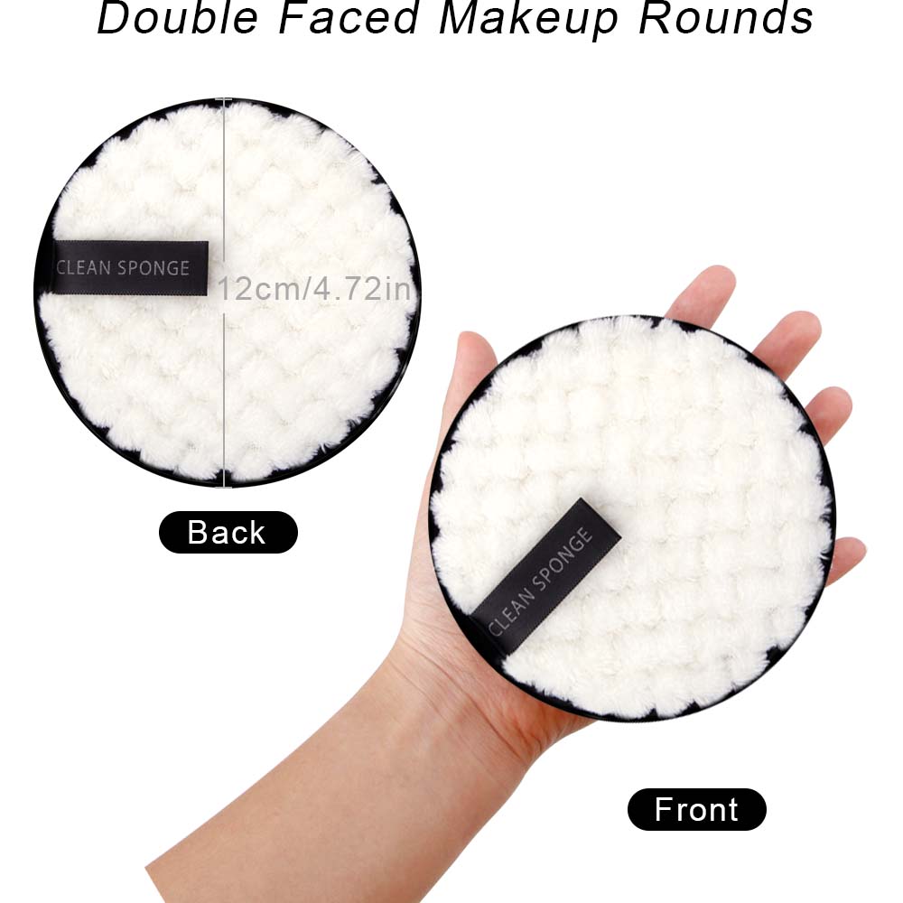 3pcs Makeup Remover Puff Microfiber Cloth Pads Remover And 1pcs Spa Facial Headband Make Up Wrap Head Makeup Cleaning Tools