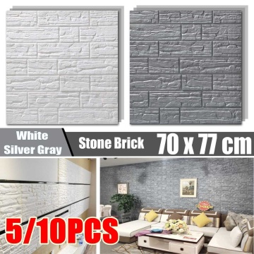 5/10Pcs 70X77X1cm DIY Self Adhesive 3D Wall Stickers Bedroom Decor Foam Brick Room Wall Decor Wallpaper Living Wall Sticker