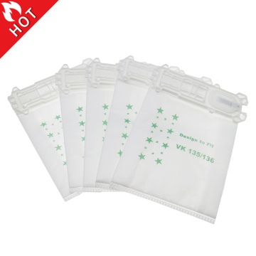 6PCS/lot Free Shipping Hand Vacuum Cleaner Accessories Dust Bag for Vorwerk VK135 VK136 FP135 FP136 Kobold135 Kobold136 VK369