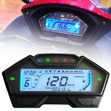 Universal Motorcycle Dashboard LCD Digital Speedometer Odometer Tachometer 12V 13000RPM Motorcycle Oil Meter Multifunction Gauge