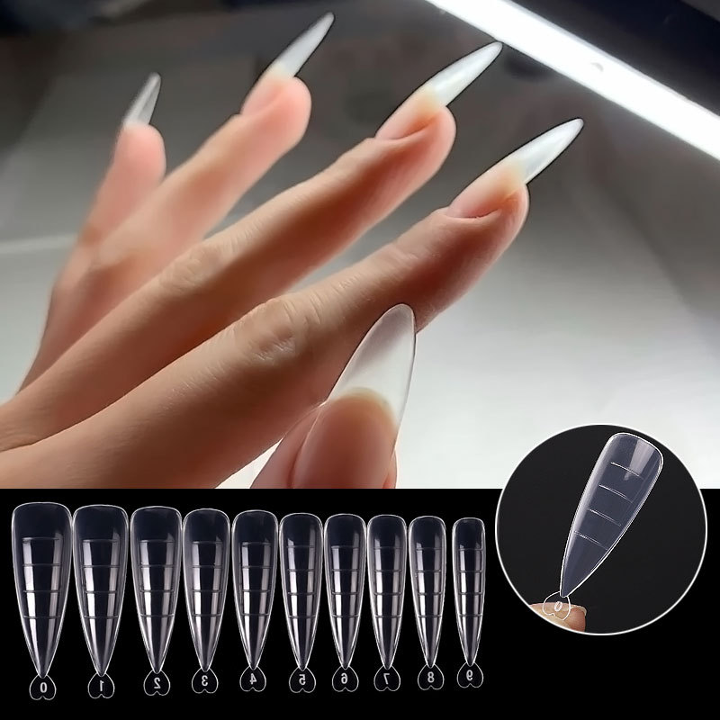 100pcs Full Cover Quick Building Gel Mold Tips Dual Forms Nail System Clear Nail Extension DIY Nails Accessoires Manicure Tools