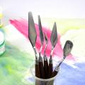 5PCS New Professional Stainless Steel Spatula Kit Palette Knife for oil painting Fine Arts Painting Tool Set flexible blades
