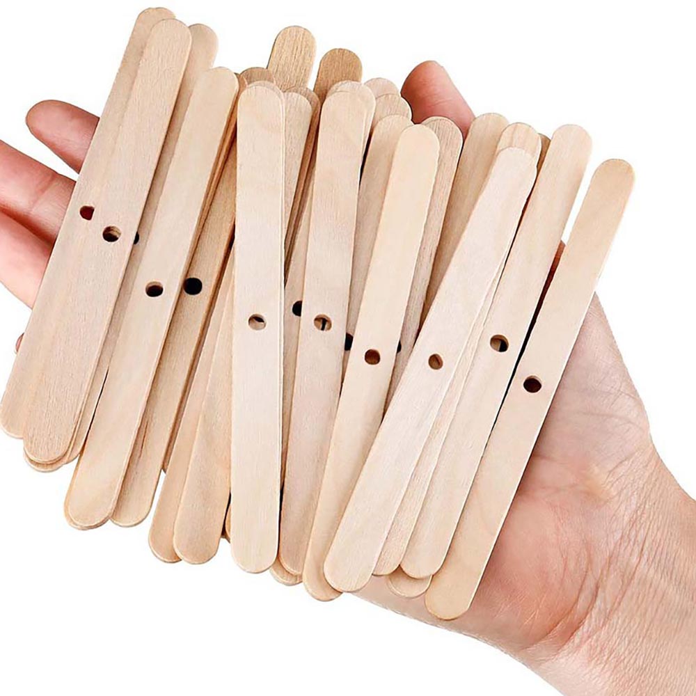 100pcs Wooden Candle Wicks Holder Centering Devices For Candle Making DIY Wicks Holder Three Hole Candle Making Supplies