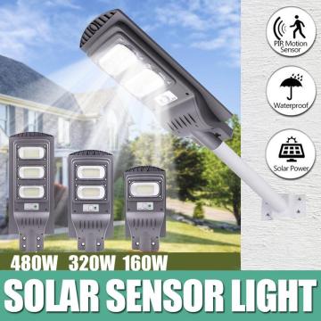 160W 320W 480W LED Solar Street Lights PIR Motion Light Sensor Waterproof IP65 Outdoor Street Lighting Fixture for Parks Grden