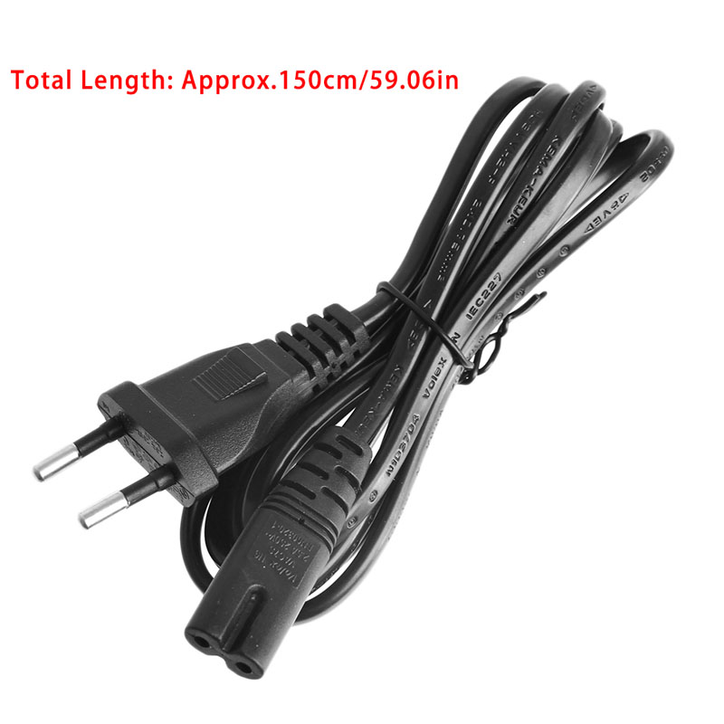 OOTDTY 1Pc Short C7 To EU European 2-Pin Plug AC Power Cable Lead Cord 1.5M 5Ft Figure 8