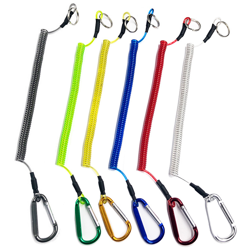 1.5M Durable Fishing Rope Telescopic Fishing Lanyard Rowing Camping Safety Tongs Lip Clip Rowing Camping Safety Tongs Lip Clip