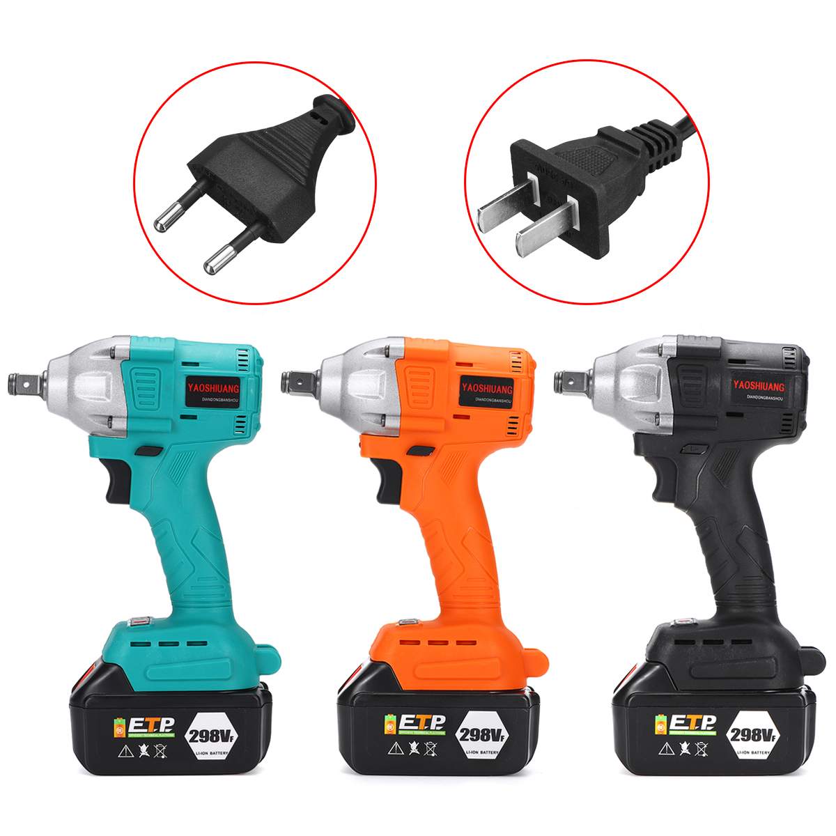 Doersupp Brushless Electric Wrench 110-240V 298VF 630NM 22800mAh Brushless Cordless Impact Wrench Power Tool with Battery