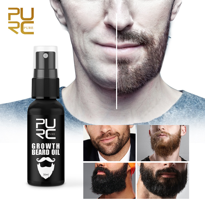 PURC 100% Natural Organic Growth Beard Oil Grow Beard Thicker Smoothing Beard Care Hair Loss Products TSLM1