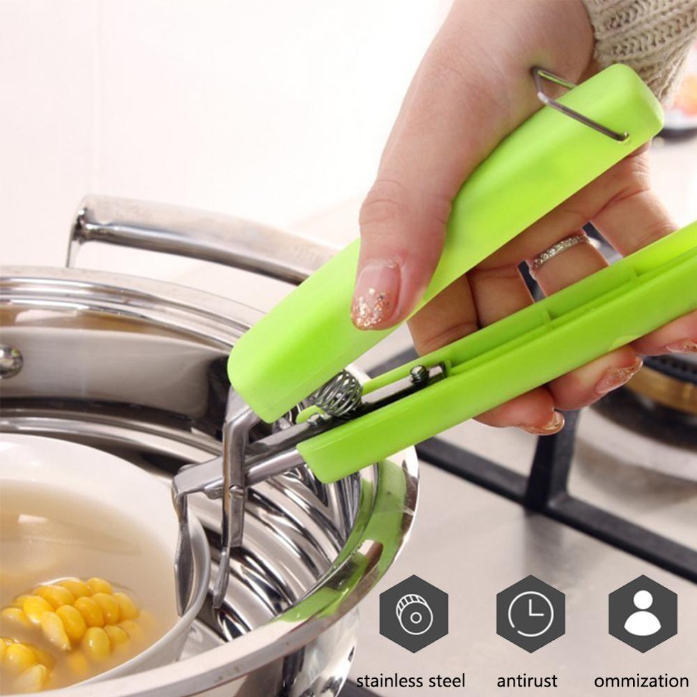 Multiple Stainless Steel Dish Holder Folding Silicone Hot Bowl Clip Pot Steamer Plate Tong Oven Mitt Kitchen Insulation Tools