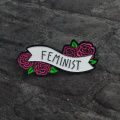 Elegant Red Rose pin Rose to send beauty" Feminist "Badges Lapel Brooch Enamel pin denim bag cap Jewelry Gift for Women girls