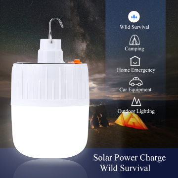 Led Camping Light USB Rechargeable Bulb Solar Charge Portable Lantern Fishing Lamp Led Emergency Lights for Car Outdoor Hiking