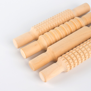 4pcs/set printed mud roller mud roller pottery tools wooden rolling pin embossed bar embossed pattern mud board rolling pin