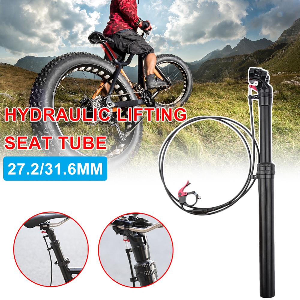 Mountain Bike Dropper Seatpost Hydraulic Lifting Road Bicycle 27.2 /31.6mm Hand Remote Control Seat Tube Post