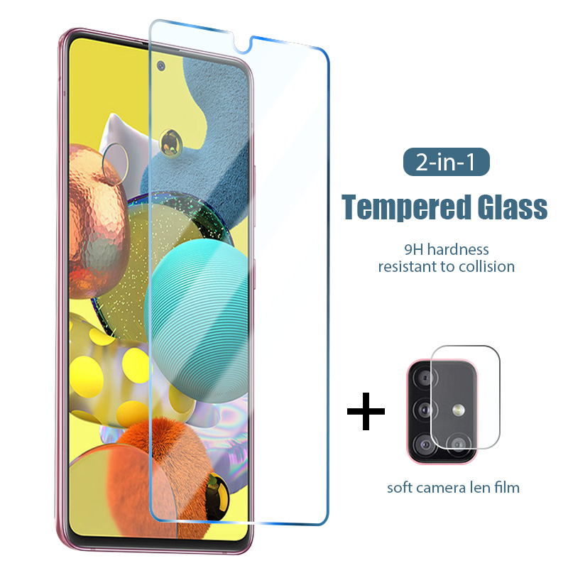 2 in 1 Tempered Glass for Samsung Galaxy A21S A20S A10S A20E A10E Camera Lens Protector for Samsung A71 A51 A41 A31 A21 A11 A01