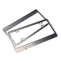 NS Modify 2pcs Stainless Steel License Plate Frame Tag Cover Original 3K Twill For North America Cars Only Canada