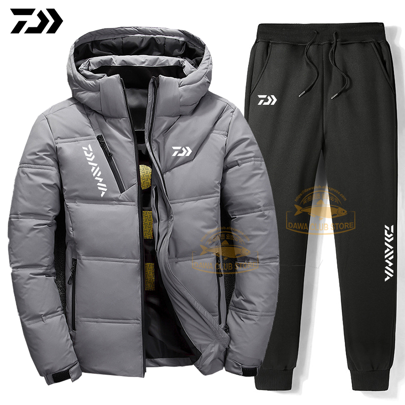 Daiwa Suit for Fishing Jacket Waterproof Windproof Warm Thick Pants Fishing Clothes Sports Fishing Suit Winter Men Fishing Wear