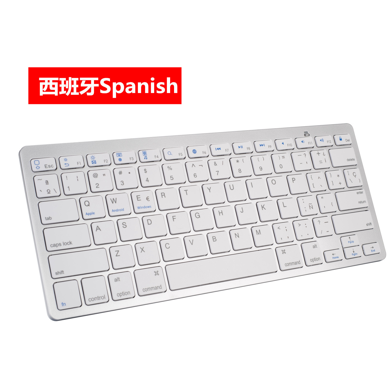 Wireless Bluetooth Computer Keyboard Slim Small Keybord Russian Arabic Spanish French German BT 3.0 Keypad For iPad Mac Phone