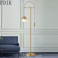 Nordic Gold Led Floor Lamp Simple Round Ball Standing Light for Living Room Bedroom Home Decoration Indoor Lighting fixtures G9