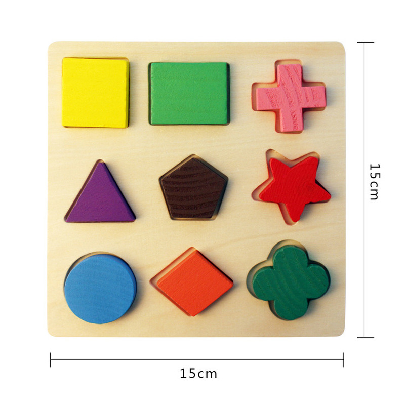 Wooden Geometric Shapes Math Toys Montessori Puzzle Sorting Math Bricks Preschool Learning Educational Game Children Kids Toys
